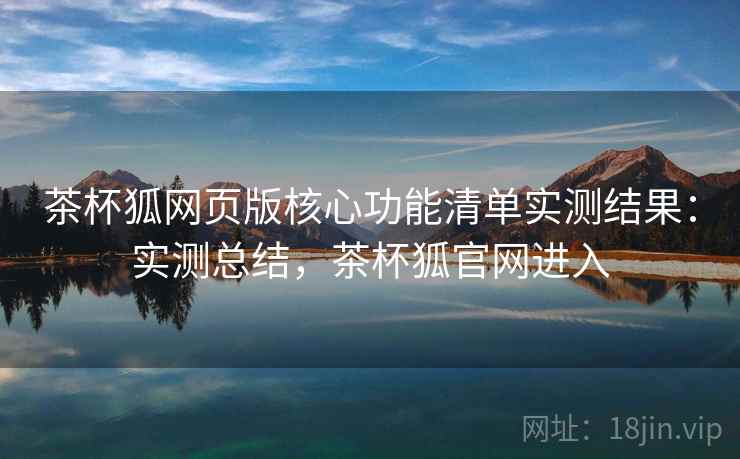 茶杯狐网页版核心功能清单实测结果：实测总结，茶杯狐官网进入